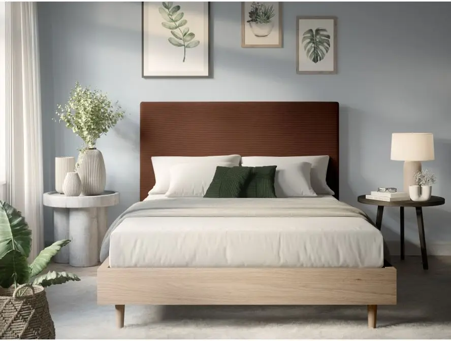 LAUREL Tête de lit en velours côtelé MARRON  160cm – Image 3