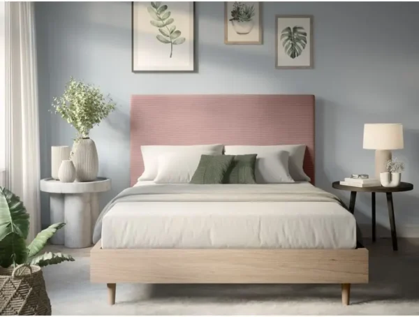 LAUREL Tête de lit en velours côtelé ROSE 160cm – Image 3
