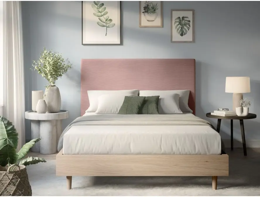 LAUREL Tête de lit en velours côtelé ROSE 160cm – Image 3