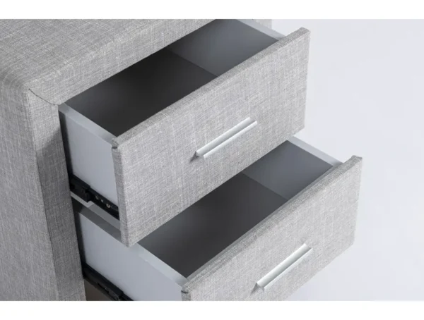 LEEDS Table de chevet en tissu  gris clair – Image 2