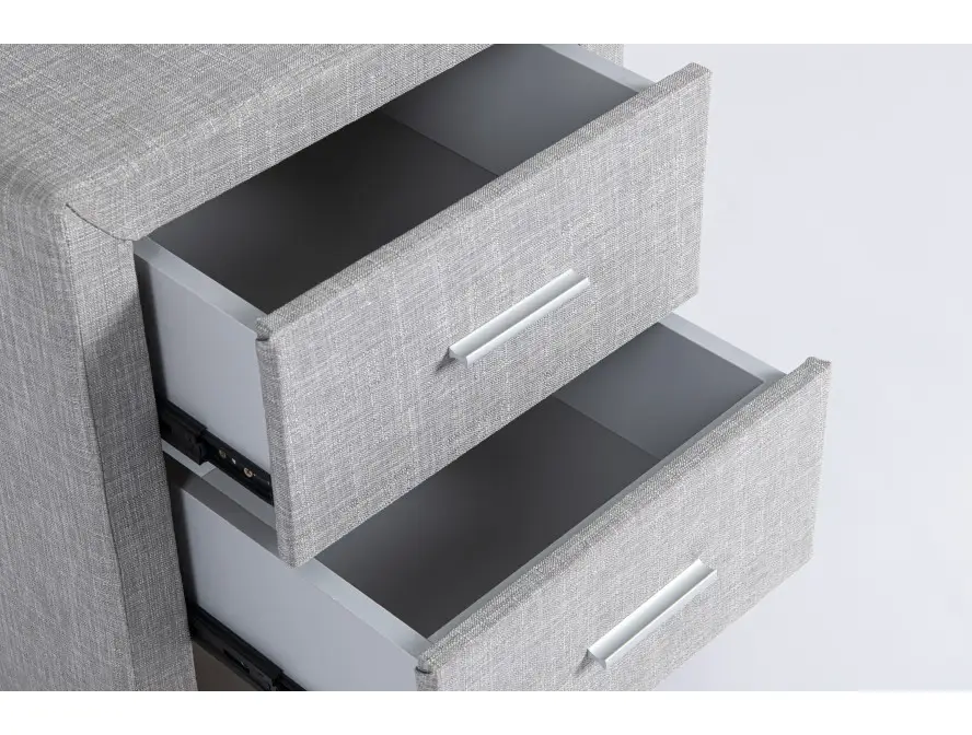 LEEDS Table de chevet en tissu  gris clair – Image 2