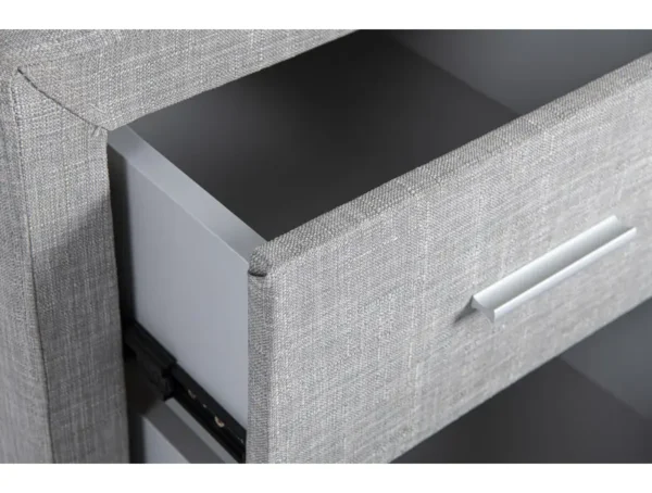 LEEDS Table de chevet en tissu  gris clair – Image 3