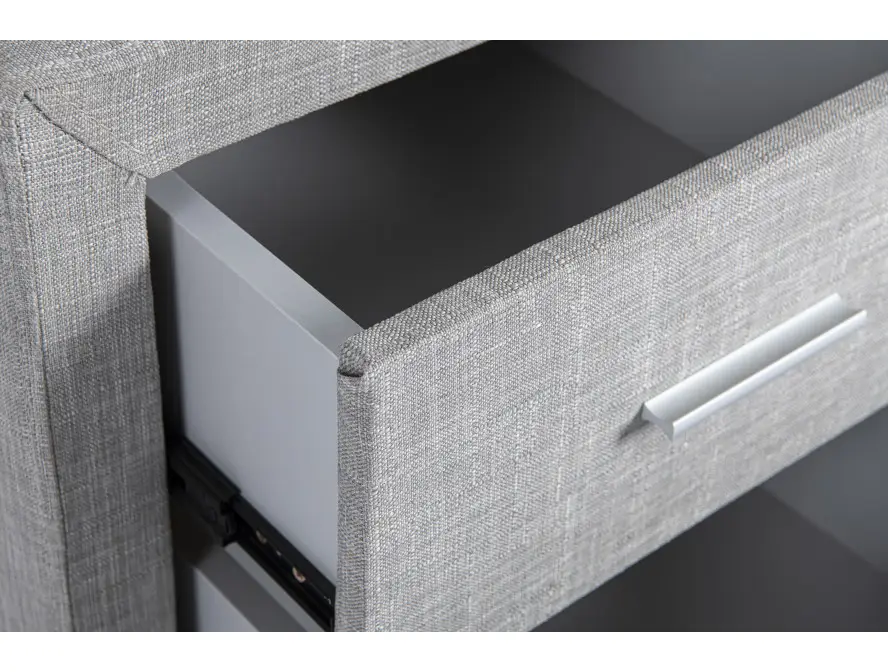 LEEDS Table de chevet en tissu  gris clair – Image 3