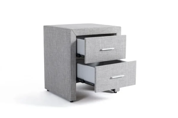 LEEDS Table de chevet en tissu  gris clair – Image 4