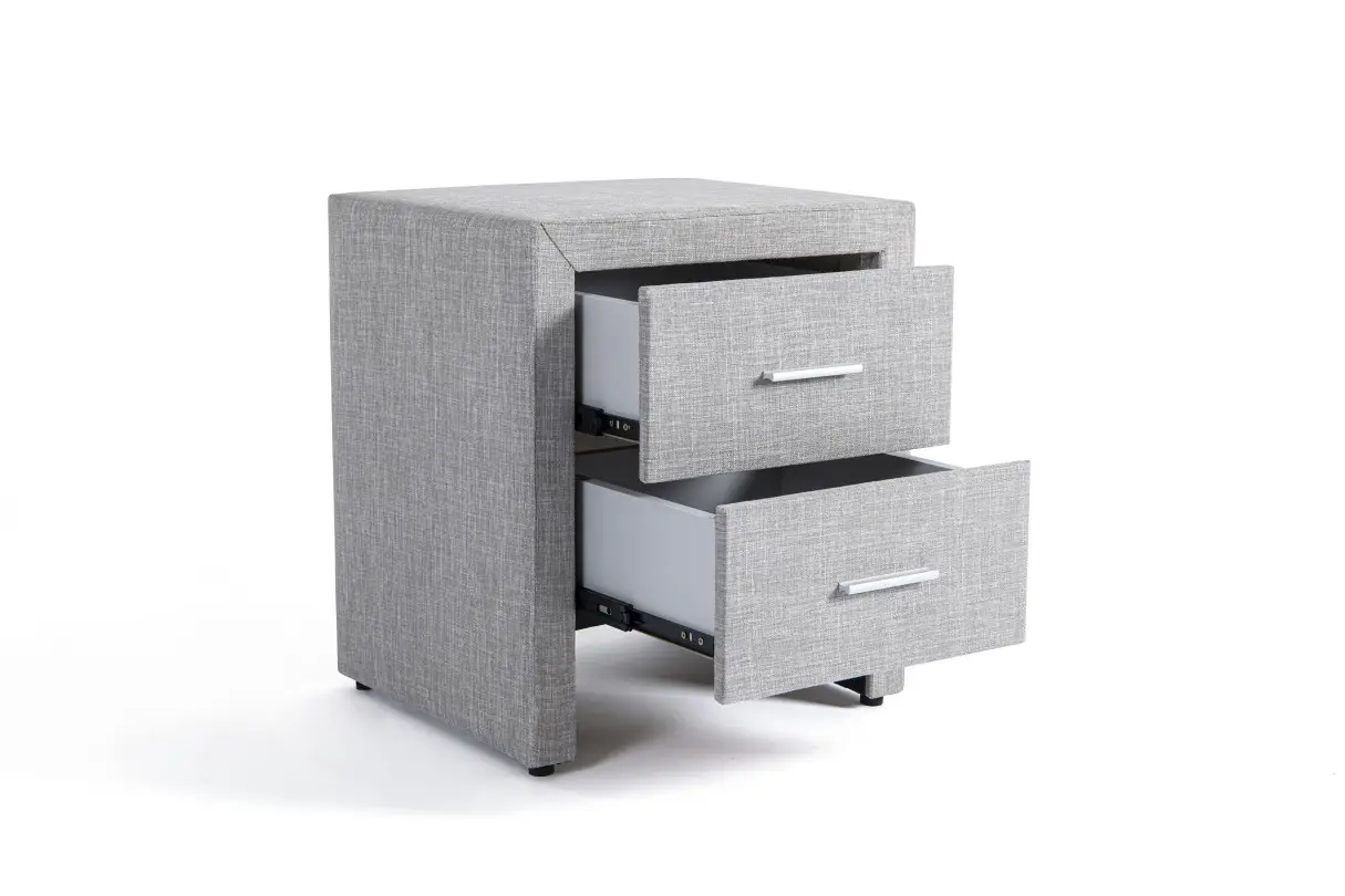 LEEDS Table de chevet en tissu  gris clair – Image 4