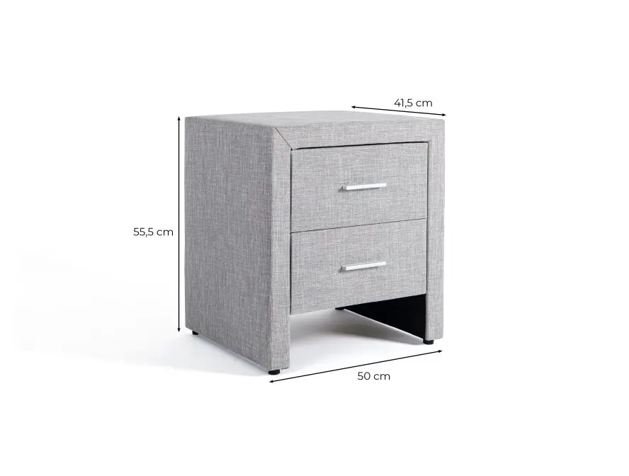 LEEDS Table de chevet en tissu  gris clair – Image 5