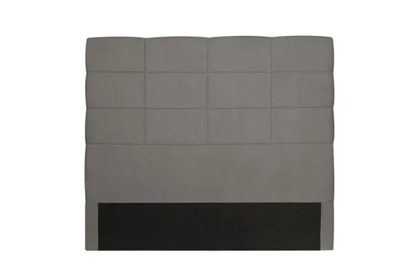 LORENA Tête de lit aspect quadrillé en tissu GRIS 140 cm