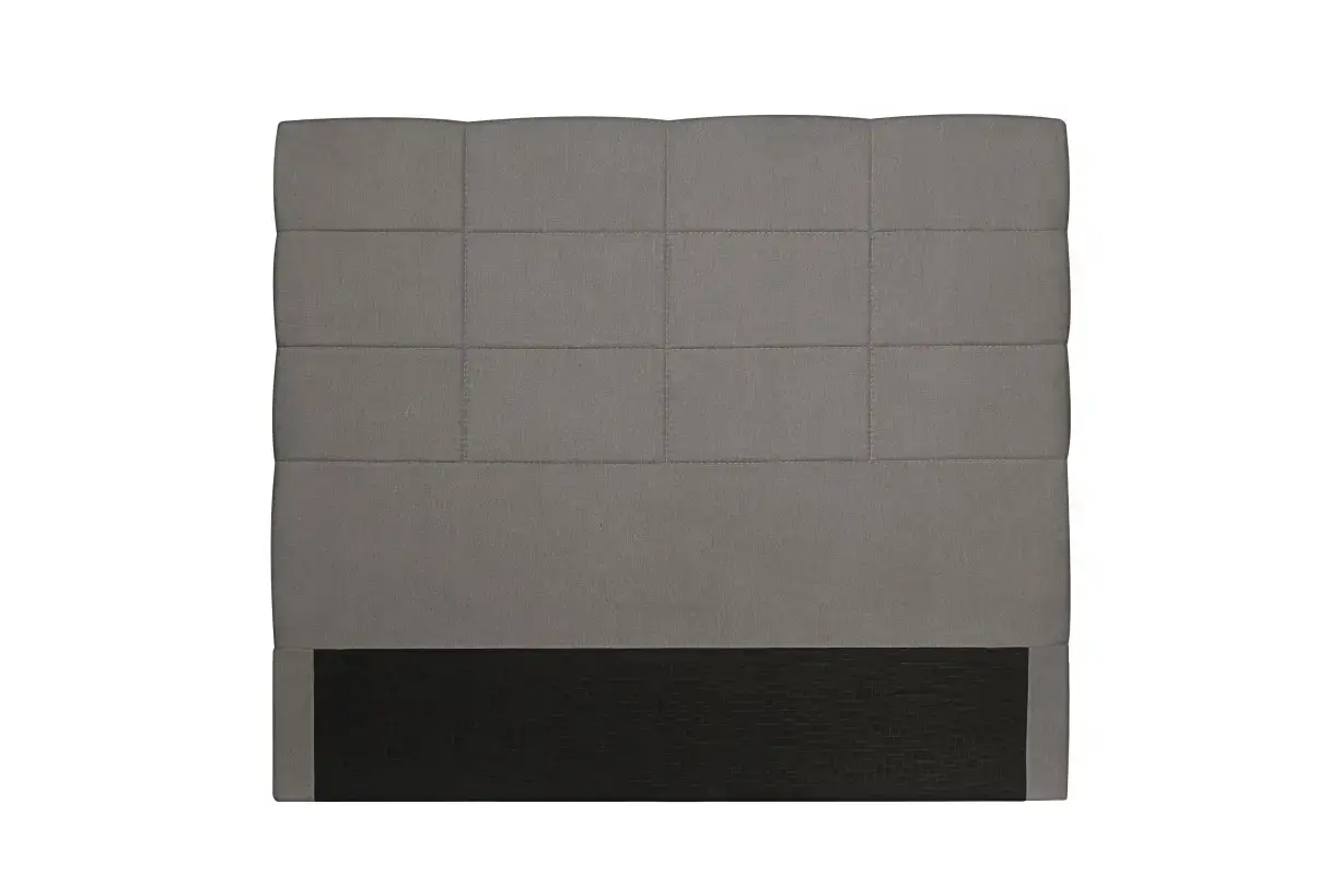 LORENA Tête de lit aspect quadrillé en tissu GRIS 140 cm