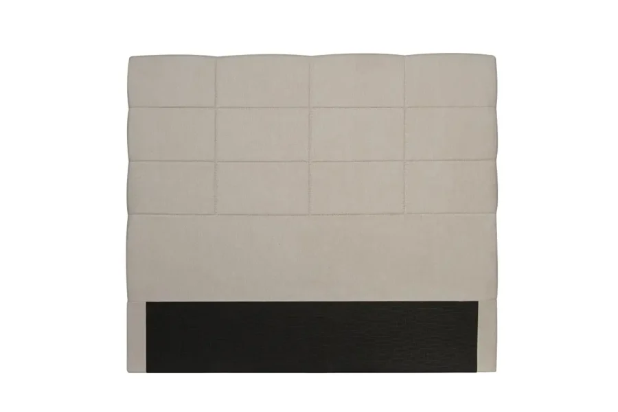 LORENA Tête de lit aspect quadrillé en tissu beige 160 cm