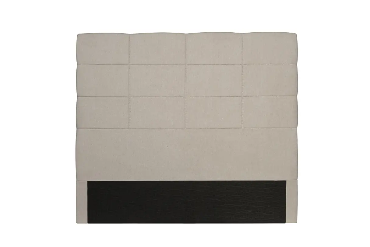 LORENA Tête de lit aspect quadrillé en tissu beige 160 cm