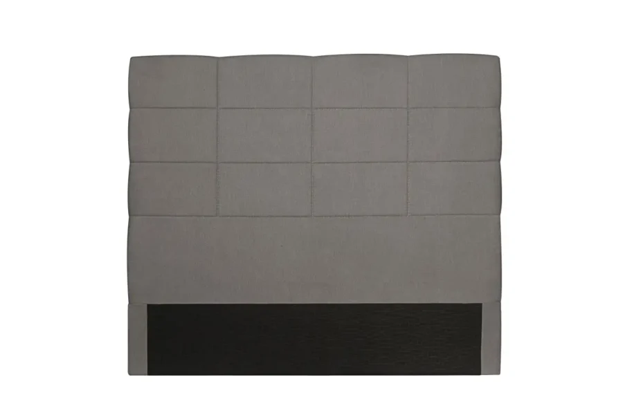 LORENA Tête de lit aspect quadrillé en tissu GRIS 160 cm