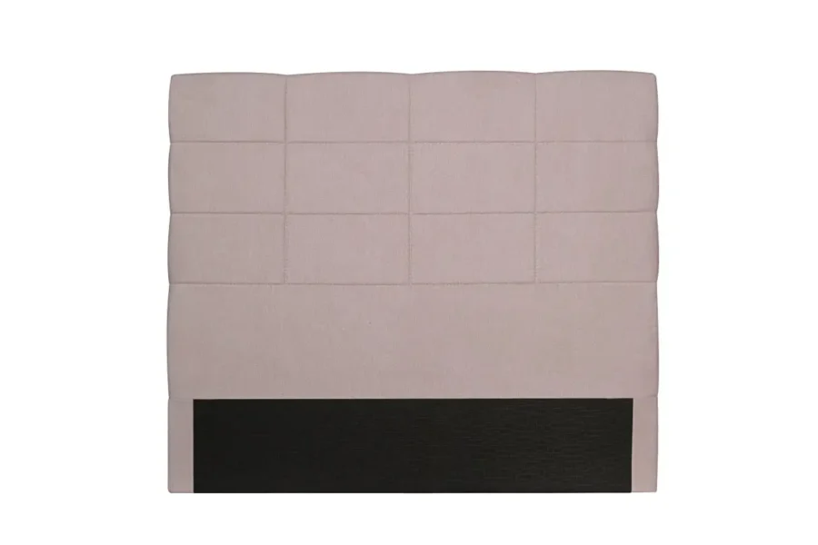 LORENA Tête de lit aspect quadrillé en tissu VIEUX ROSE 160 cm