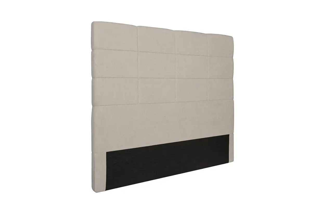 LORENA Tête de lit aspect quadrillé en tissu beige 160 cm – Image 4