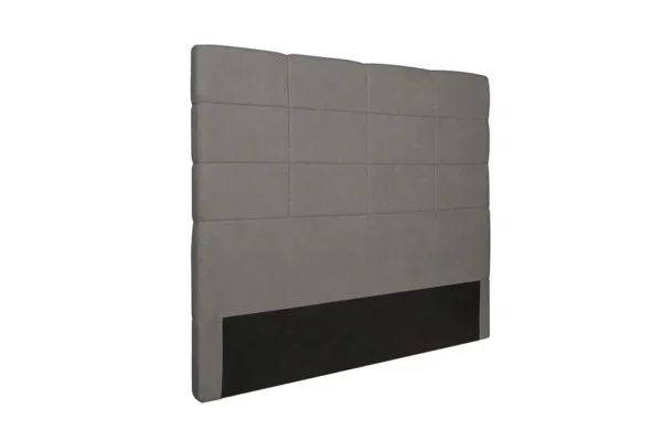 LORENA Tête de lit aspect quadrillé en tissu GRIS 160 cm – Image 4
