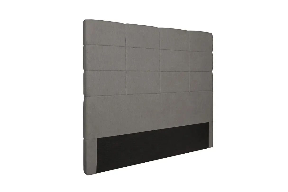 LORENA Tête de lit aspect quadrillé en tissu GRIS 160 cm – Image 4