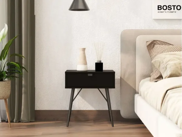 PAYTON Table de chevet avec pieds métal – Image 2