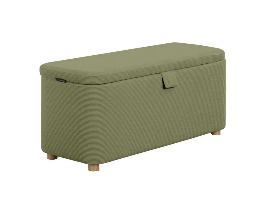PITA Bout de lit avec rangement en velours côtelé VERT KAKI – Image 3