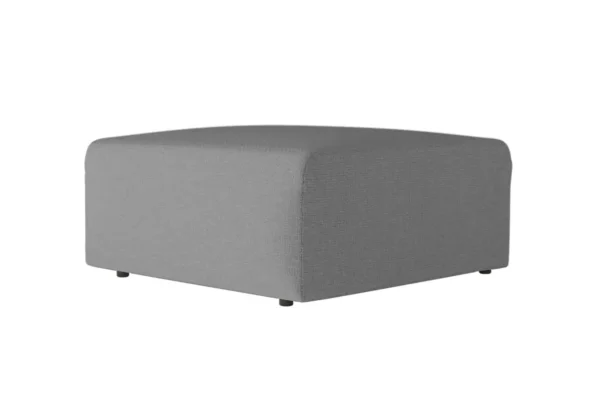 ROMANE Pouf en tissu antitaches gris