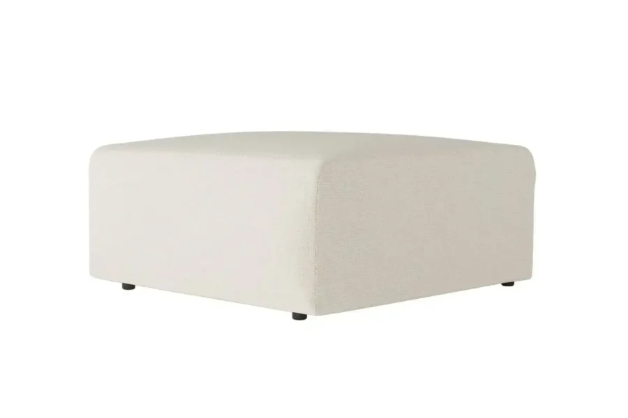 ROMANE Pouf en tissu antitaches   beige