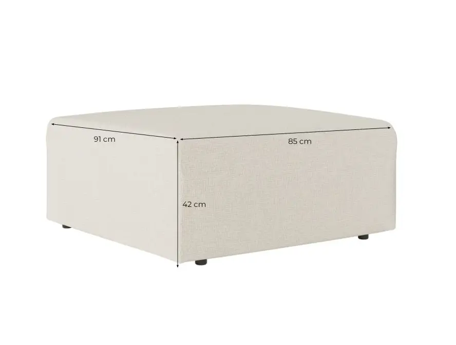 ROMANE Pouf en tissu antitaches   beige – Image 6