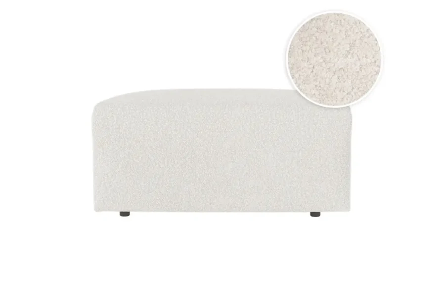 ROMANE Pouf en tissu bouclette  blanc