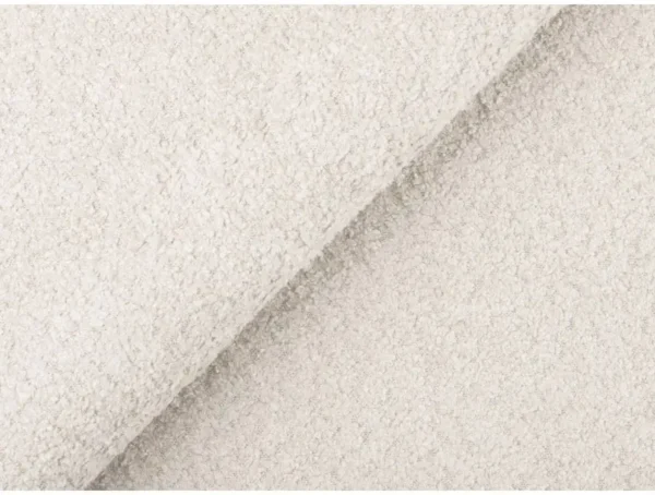 ROMANE Pouf en tissu bouclette  blanc – Image 5