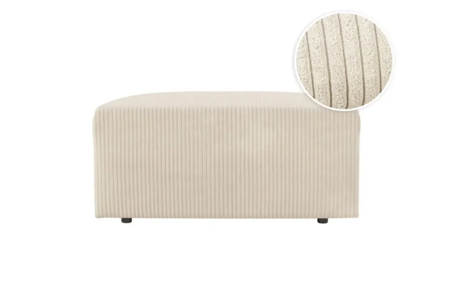 ROMANE Pouf en velours côtelé BEIGE