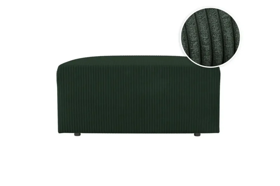 ROMANE Pouf en velours côtelé VERT FONCE