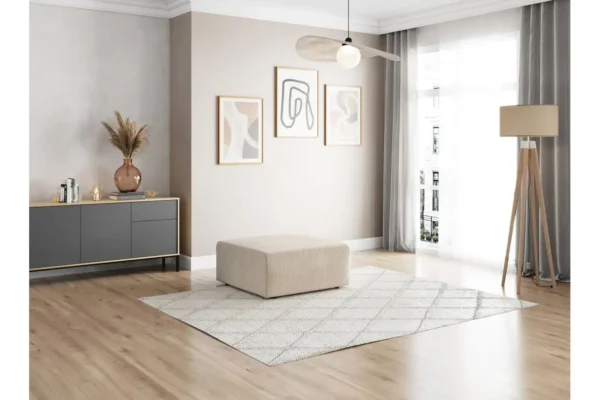 ROMANE Pouf en velours côtelé BEIGE – Image 4