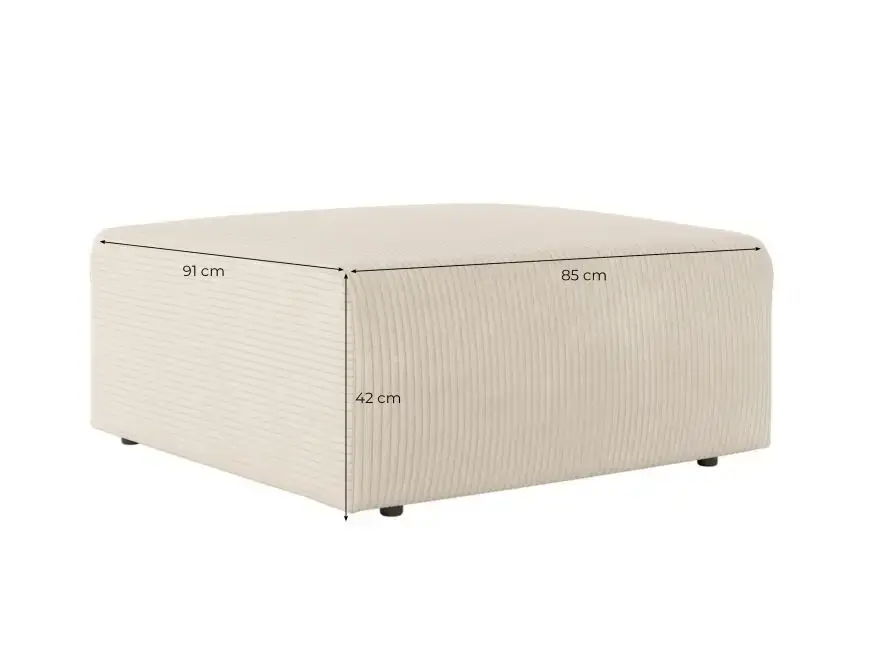 ROMANE Pouf en velours côtelé  TERRACOTTA – Image 7