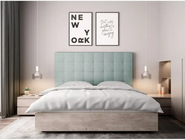 TRACY Tête de lit capitonnée en tissu VERT D'EAU 140 cm – Image 3