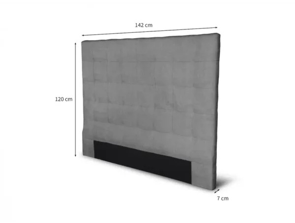 TRACY Tête de lit capitonnée en tissu GRIS 140 cm – Image 6