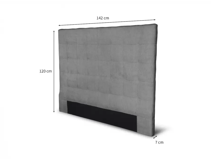 TRACY Tête de lit capitonnée en tissu GRIS 140 cm – Image 6