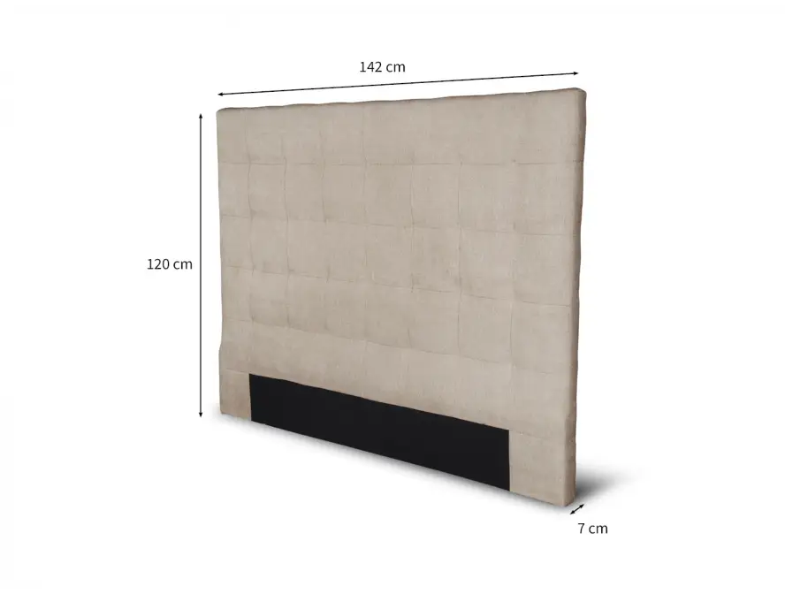 TRACY Tête de lit capitonnée en tissu beige 140 cm – Image 7