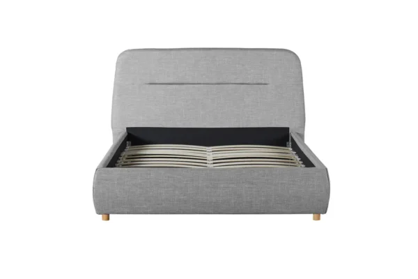 BALTA Cadre de lit avec coffre et tête de lit en tissu GRIS CLAIR  140/190 cm – Image 4