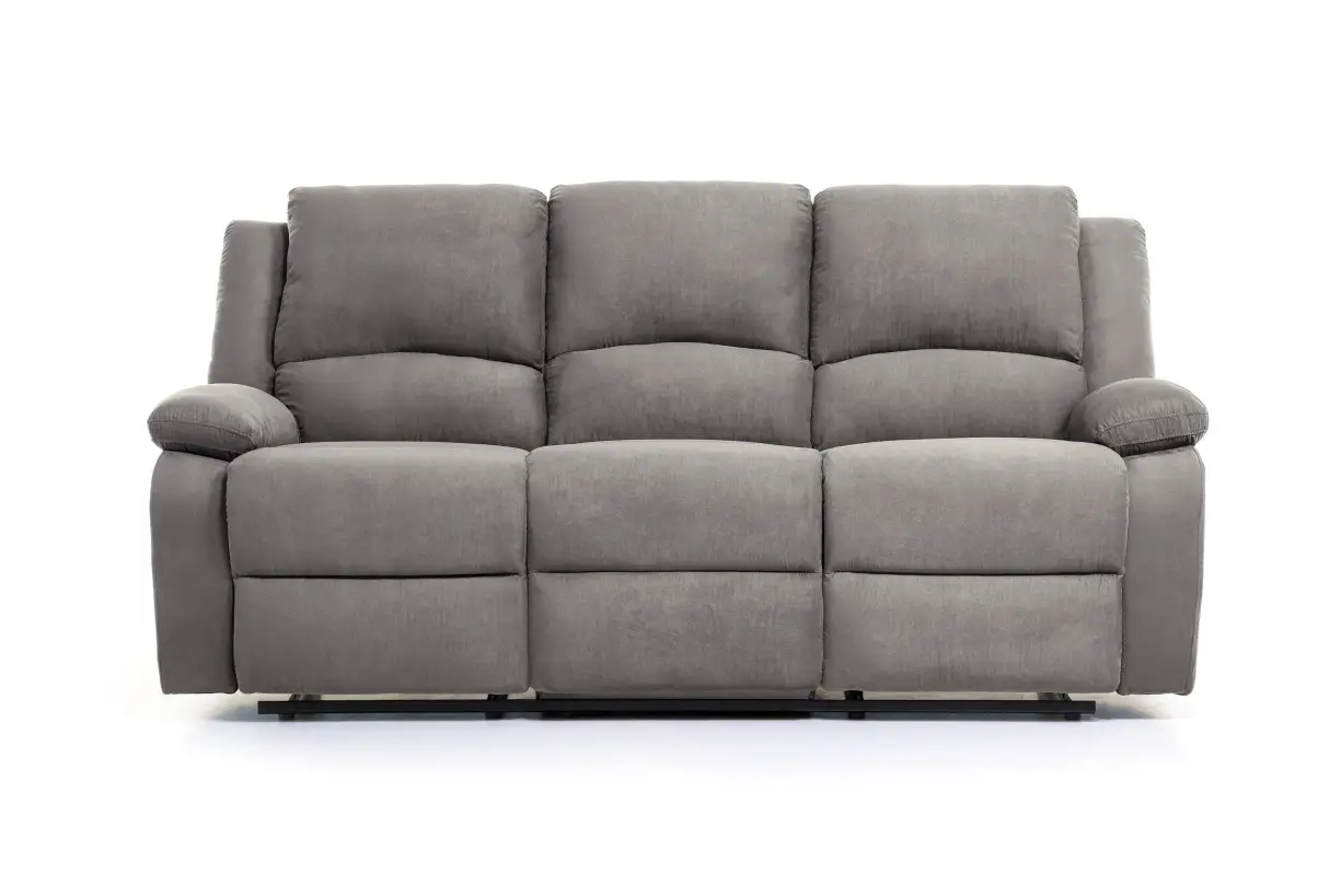 9121 Canapé de relaxation manuel 3 places en microfibre GRIS