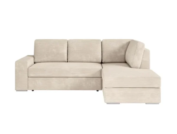 ARTEMIS Canapé d'angle convertible avec coffre en velours côtelé  BEIGE  angle droit – Image 2