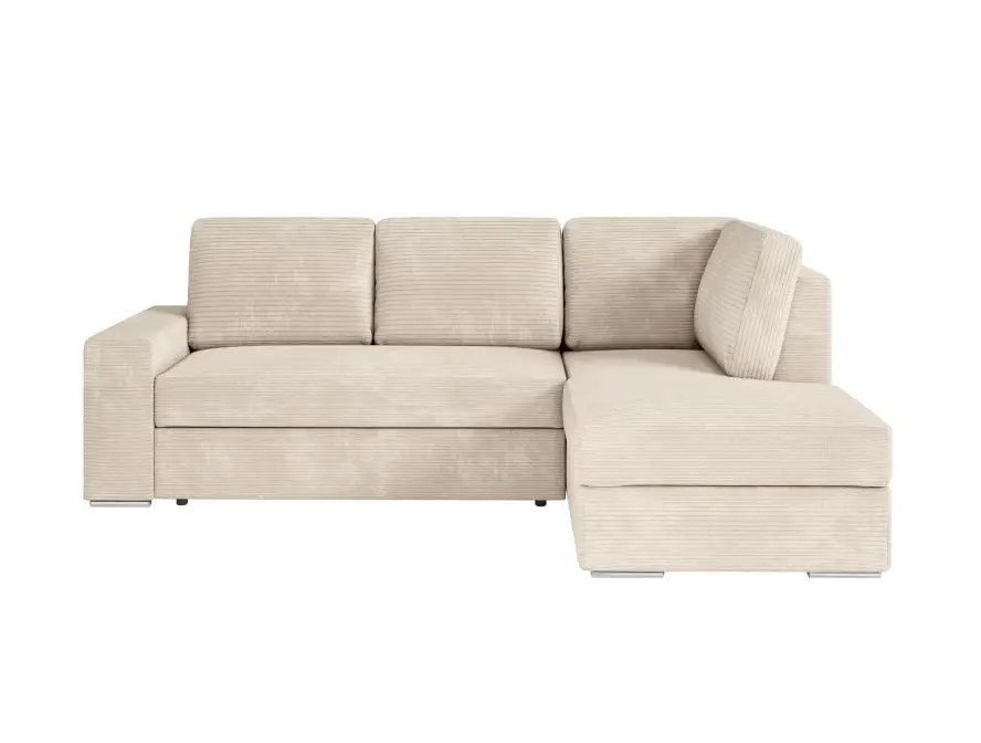 ARTEMIS Canapé d'angle convertible avec coffre en velours côtelé  BEIGE  angle droit – Image 2