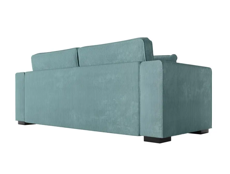 BELAGA Canapé droit fixe 3 places en velours côtelé bleu clair – Image 5