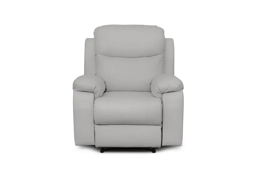 BOSTON Fauteuil de relaxation électrique en tissu imitation cuir  gris clair
