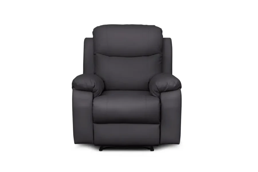 BOSTON Fauteuil de relaxation électrique en tissu imitation cuir  gris foncé