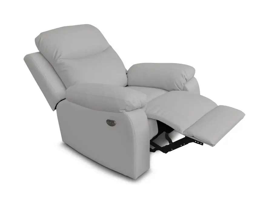BOSTON Fauteuil de relaxation électrique en tissu imitation cuir  gris clair – Image 2