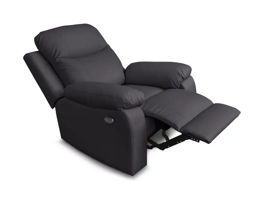 BOSTON Fauteuil de relaxation électrique en tissu imitation cuir  gris foncé – Image 2