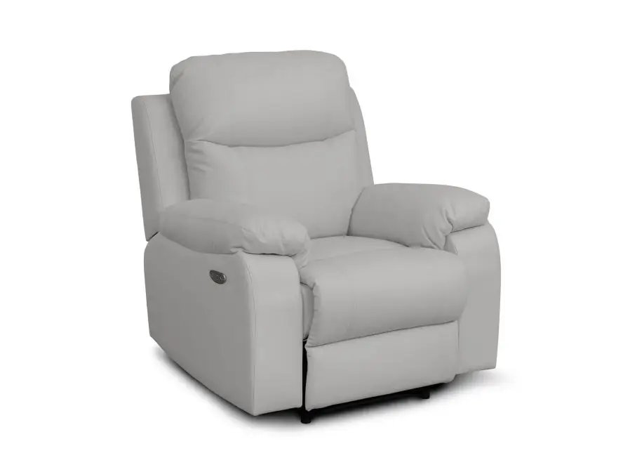 BOSTON Fauteuil de relaxation électrique en tissu imitation cuir  gris clair – Image 4