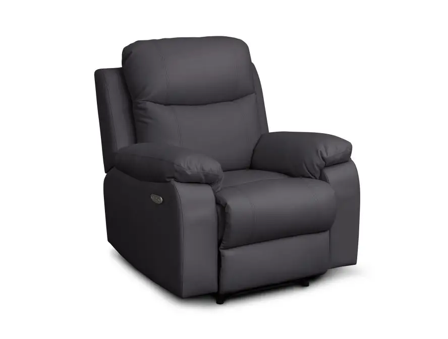 BOSTON Fauteuil de relaxation électrique en tissu imitation cuir  gris foncé – Image 3