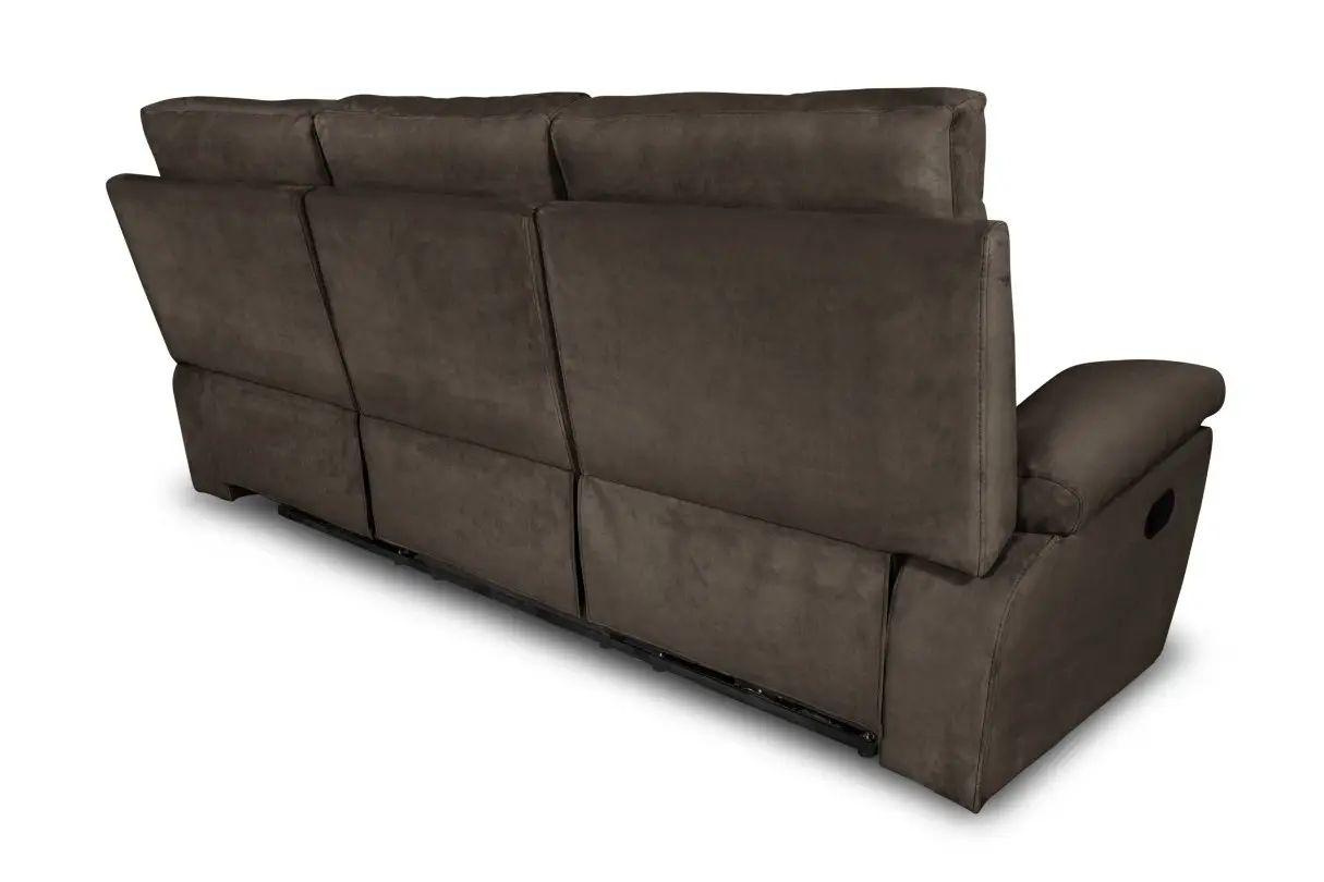 HOUSTON Canapé de relaxation manuel 3 places en tissu TAUPE – Image 4
