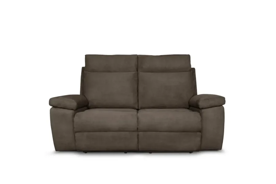 HOUSTON Canapé de relaxation électrique 2 places en tissu taupe