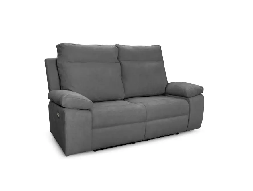 HOUSTON Canapé de relaxation électrique 2 places en tissu GRIS – Image 2