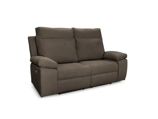HOUSTON Canapé de relaxation électrique 2 places en tissu taupe – Image 2