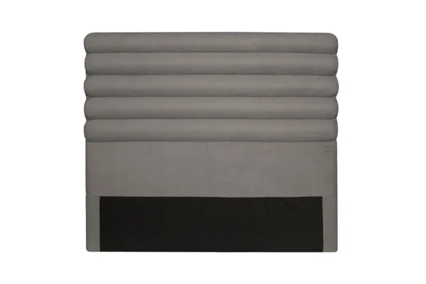 LAZARO Tête de lit aspect bombé en tissu GRIS 140 cm
